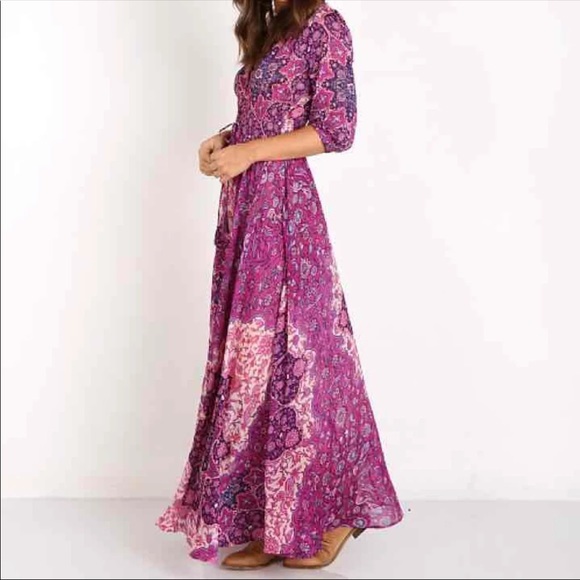 EUC XS Spell and the Gypsy Violet Purple Kiss the Sky Maxi Gown - Picture 2 of 9